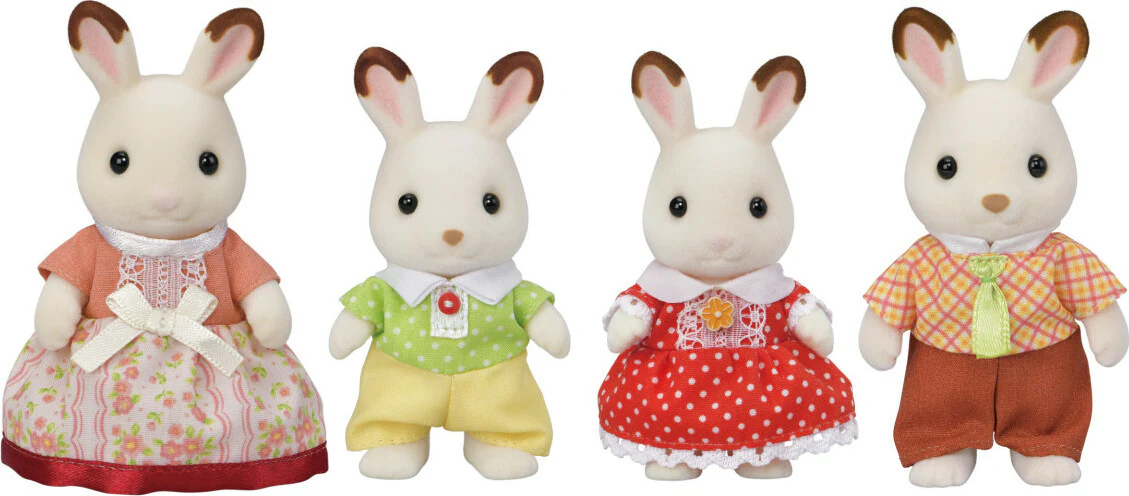Calico Critters Chocolate Rabbit Family - Image 3