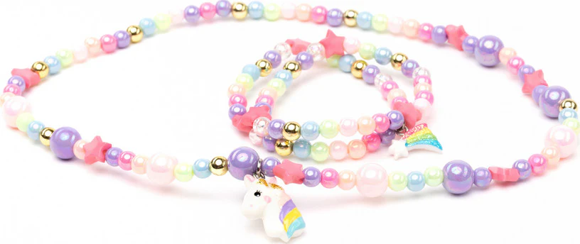 Cheerful Starry Unicorn Necklace Bracelet Set - Image 2