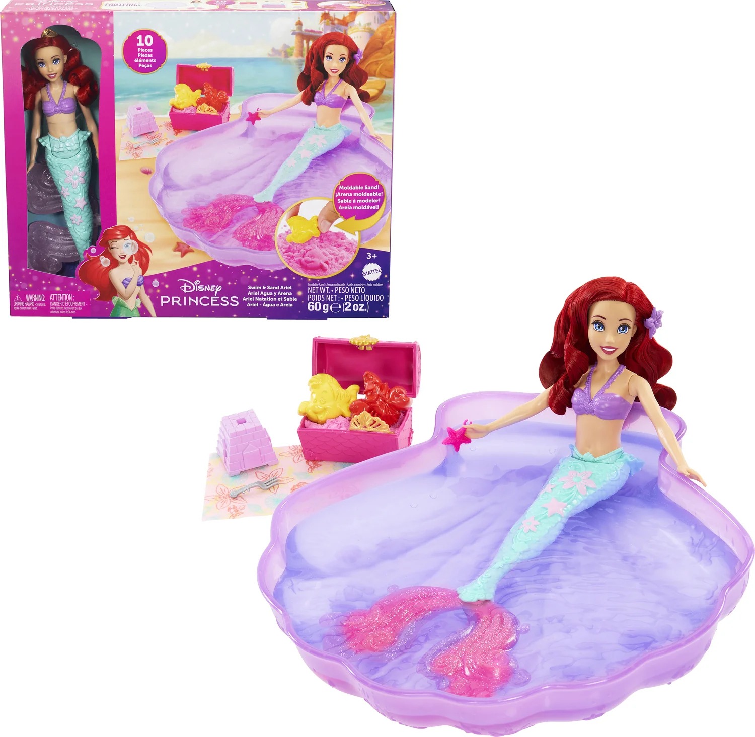 Disney Princess Sand and Swim Ariel Fashion Doll - Image 4