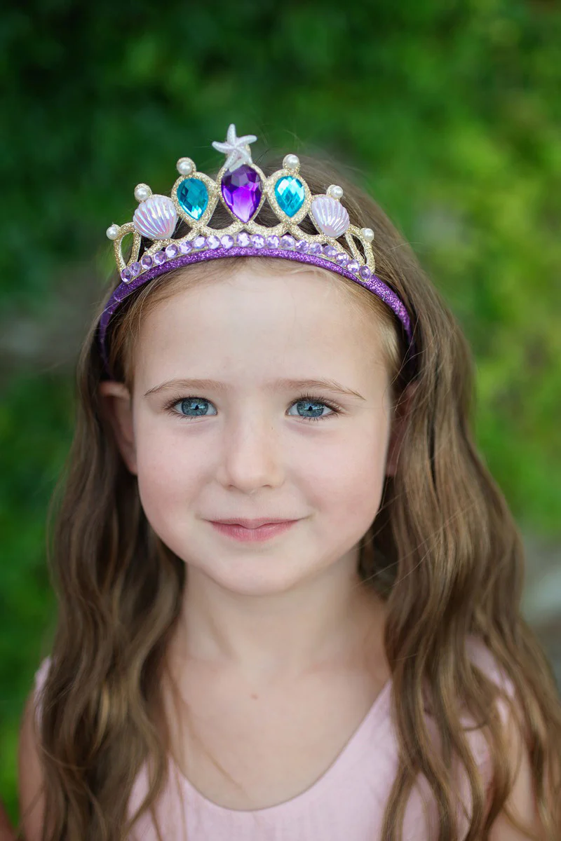 Great Pretenders Mermaid Glimmer Skirt with Tiara, Lilac/Blue, Size 5-6 - Image 5