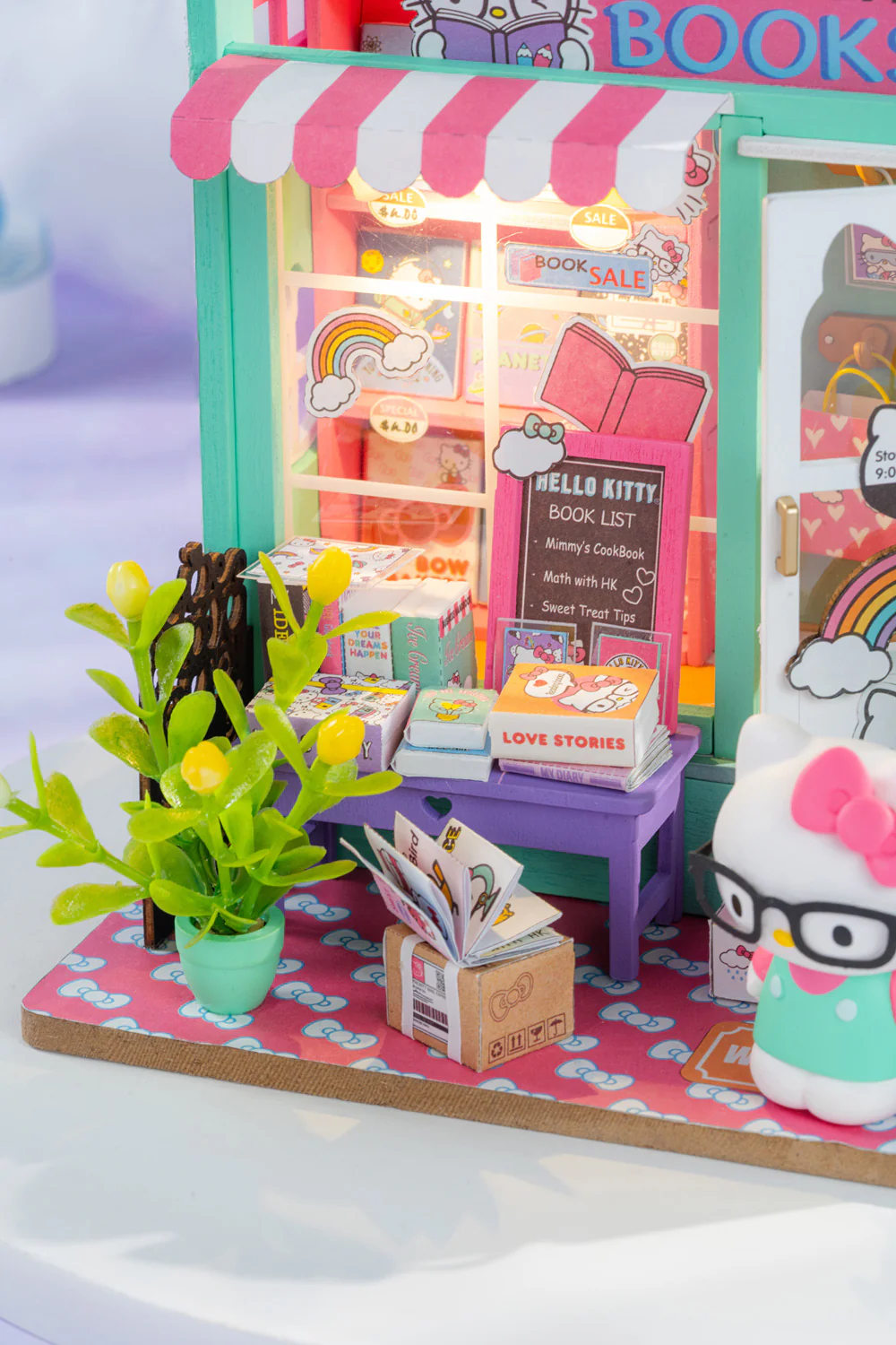 Hello Kitty Bookstore DIY Miniature House Kit - Image 6