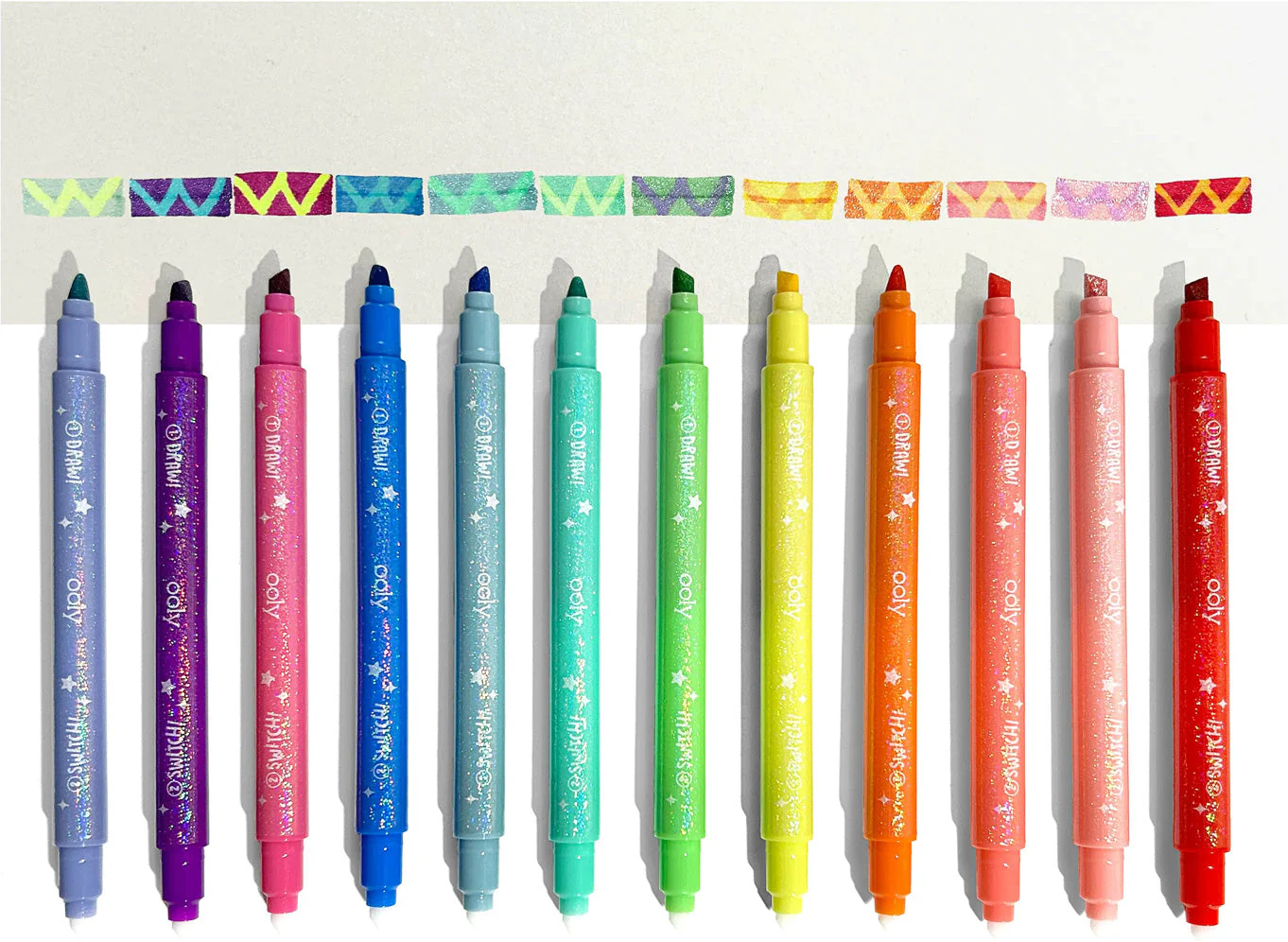 OOLY Switch-Eroo Sparkle Glittery Color Changing Markers - Image 2