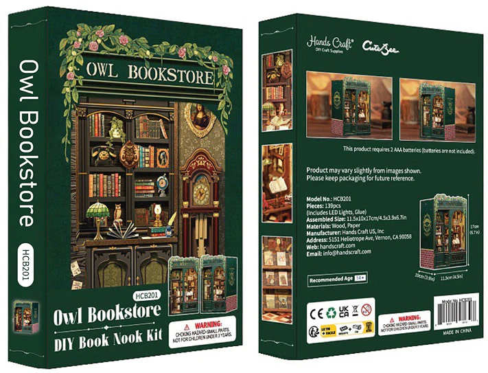 Owl Bookstore DIY Book Nook Kit - Image 7