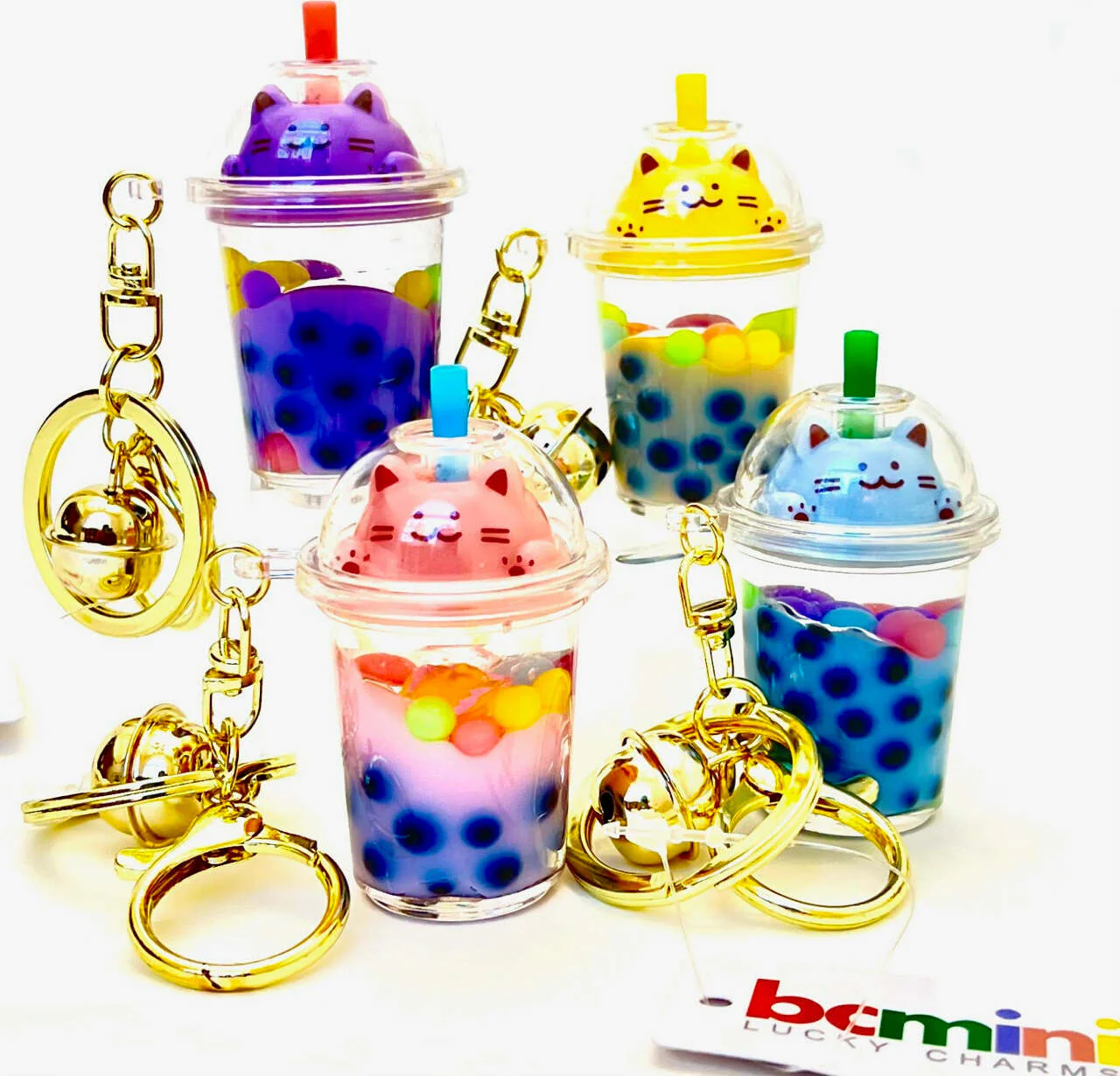 Pastel Cat Boba Floaty Key Charm (assorted) - Image 3
