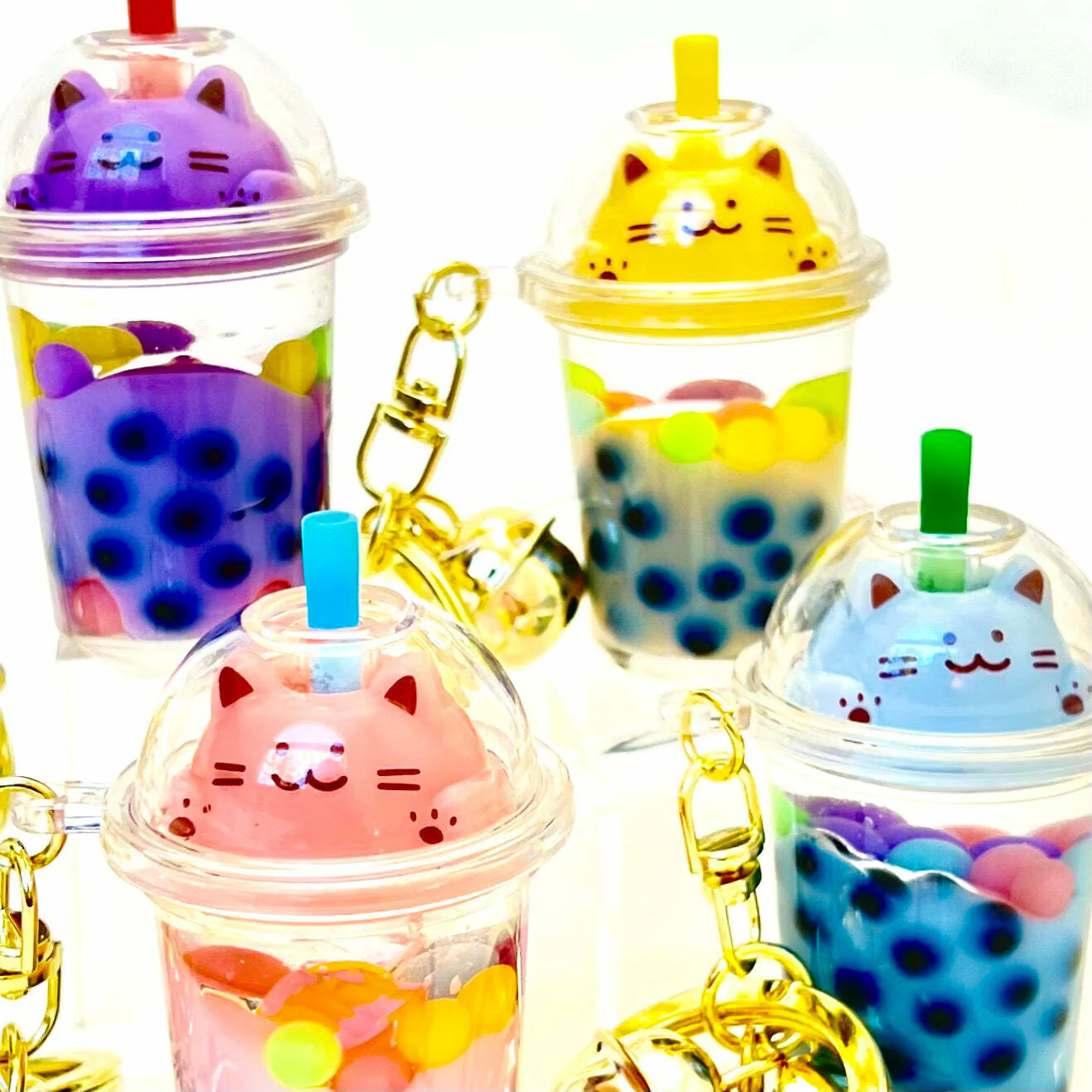 Pastel Cat Boba Floaty Key Charm (assorted) - Image 5