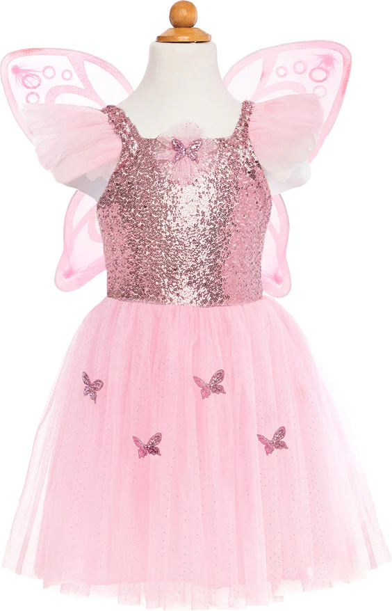 Pink Sequins Butterfly Dress & Wings - Image 3