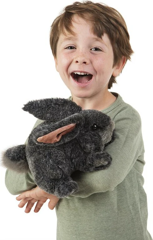 Rabbit, Gray Bunny Hand Puppet - Image 3