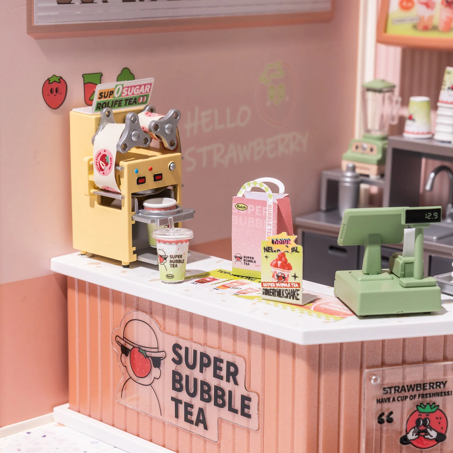Super Creator Double Joy Bubble Tea DIY Miniature House Kit - Image 4