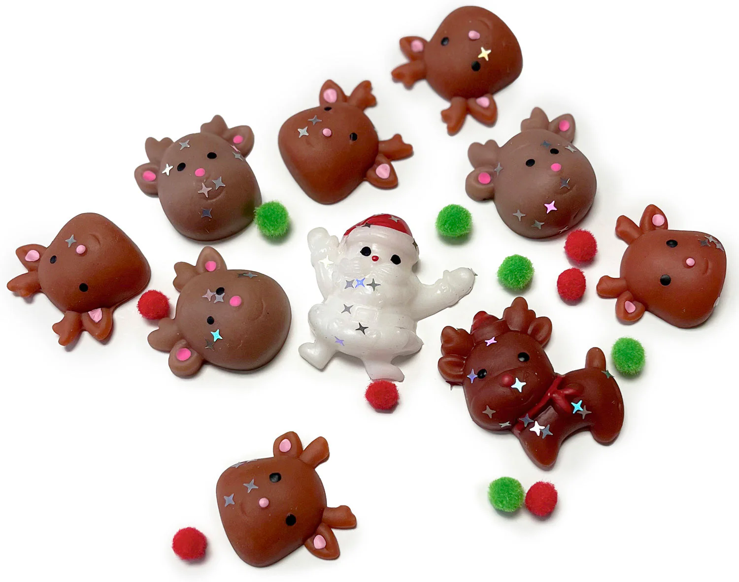 Taba-Zaba Squishy Christmas Santa with Reindeer 10 pc - Image 3